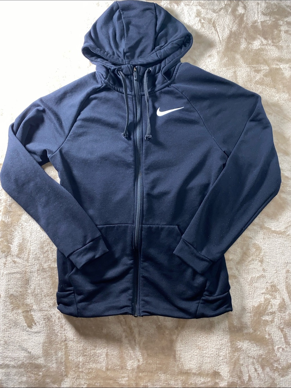 Nike Women's Black Zip-Up Hooded Sweatshirt with Swoosh